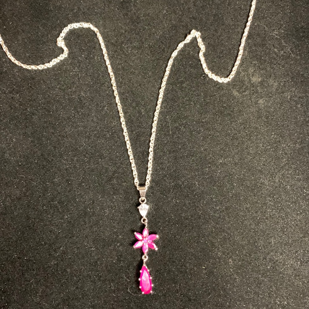 Ruby and CZ necklace NW/oT